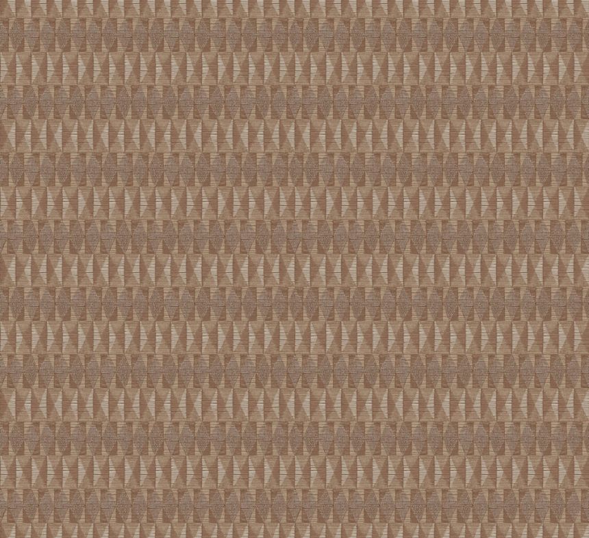 Geometric non-woven wallpaper brown, ethno, AMA203, Amani, Masureel