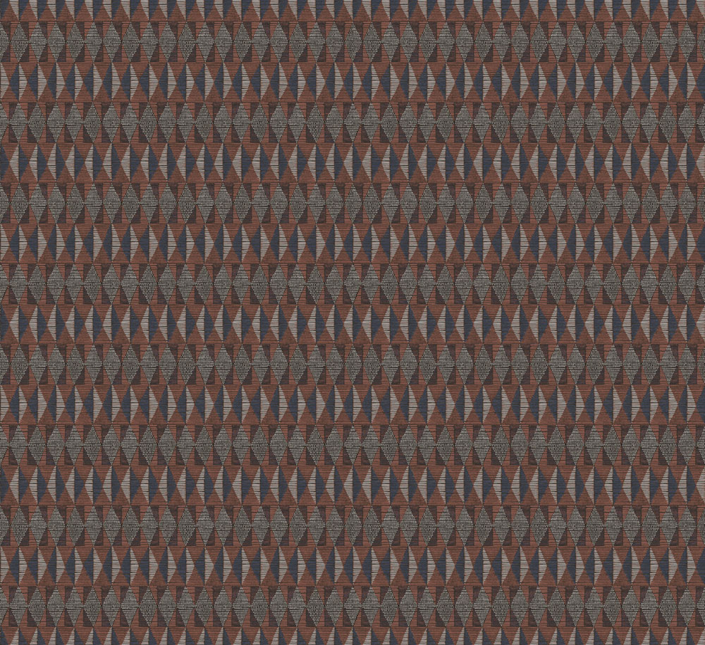 Geometric non-woven wallpaper brown-blue, ethno, AMA205, Amani, Masureel