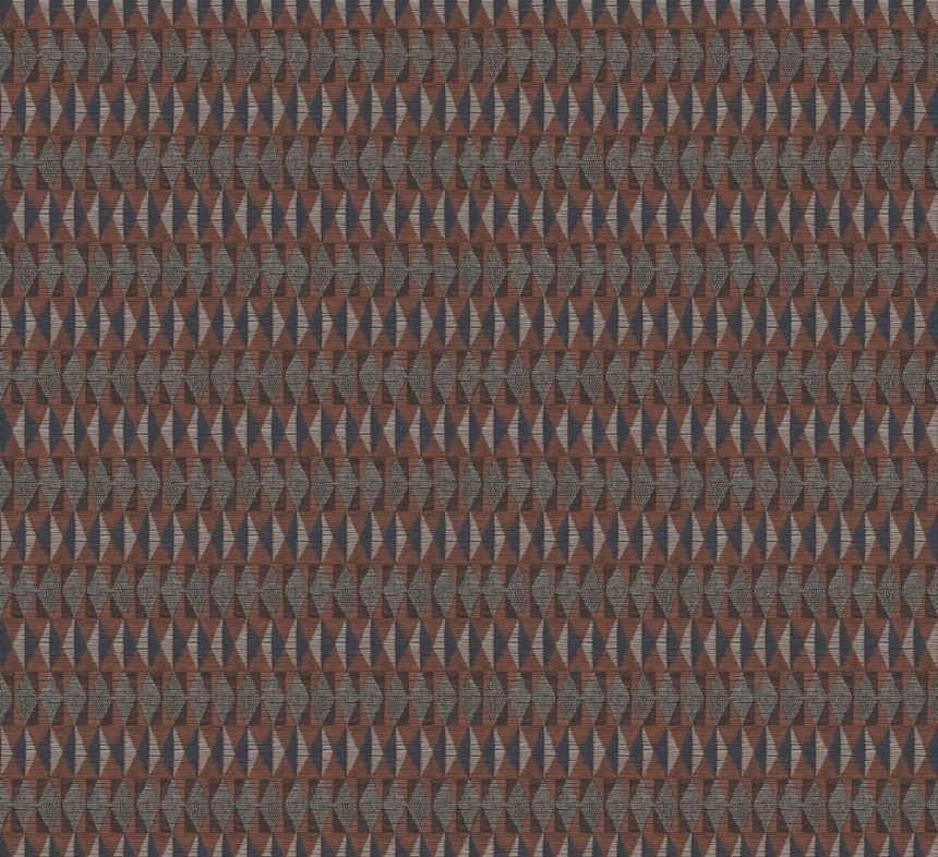 Geometric non-woven wallpaper brown-blue, ethno, AMA205, Amani, Masureel