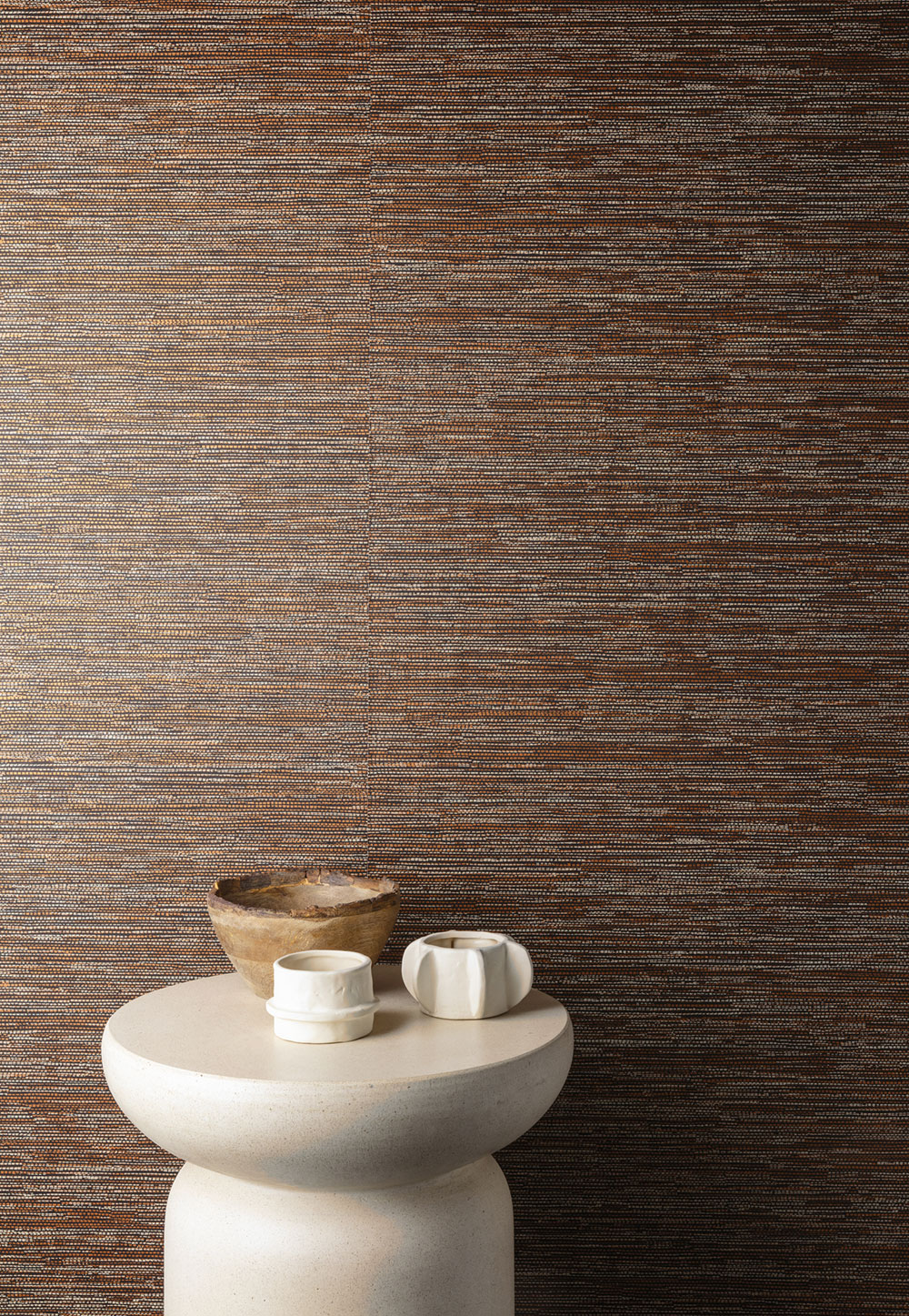 Non-woven wallpaper, brown-red, fabric imitation, AMA303, Amani, Masureel