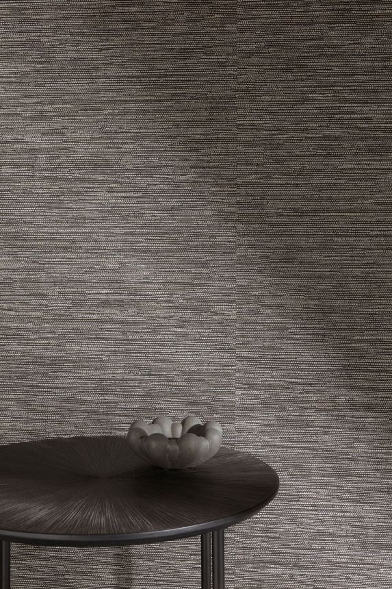 Non-woven wallpaper, black-brown, fabric imitation, AMA305, Amani, Masureel