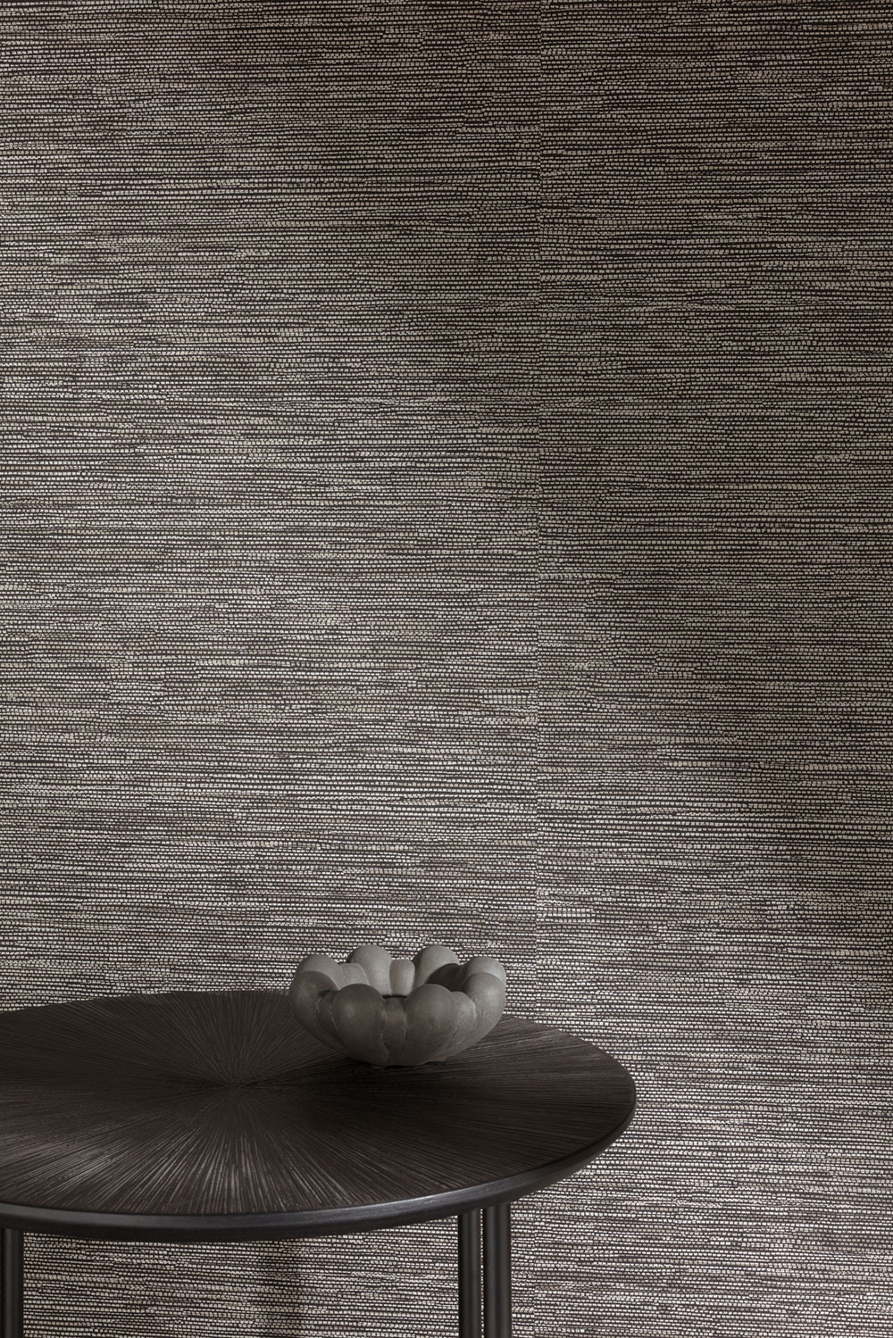 Non-woven wallpaper, black-brown, fabric imitation, AMA305, Amani, Masureel