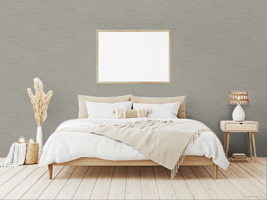 Non-woven wallpaper, grey, fabric imitation, AMA306, Amani, Masureel