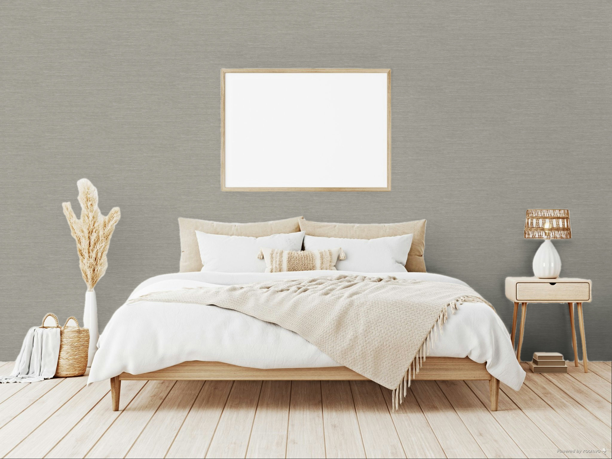 Non-woven wallpaper, grey, fabric imitation, AMA306, Amani, Masureel