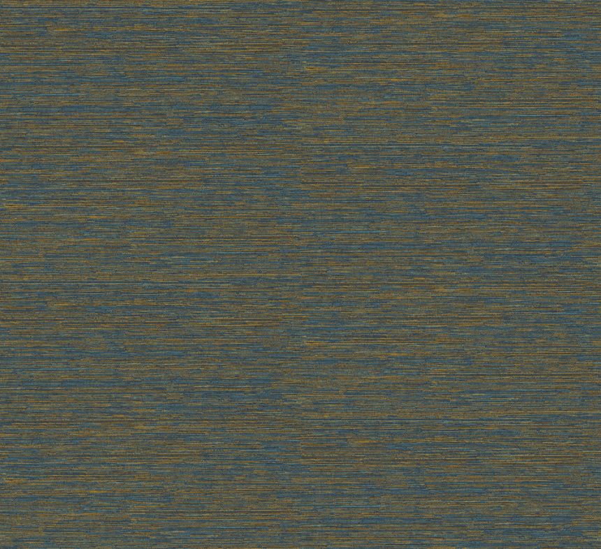 Non-woven wallpaper, brown-turquoise, fabric imitation, AMA308, Amani, Masureel