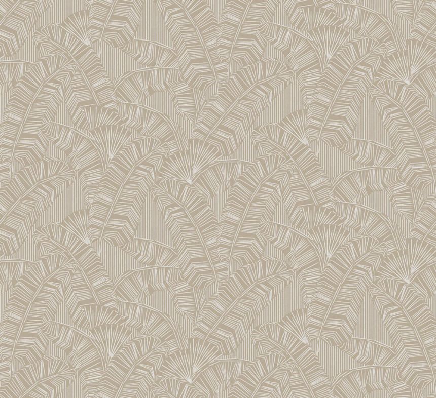 Non-woven wallpaper, beige, leaves, AMA401, Amani, Masureel