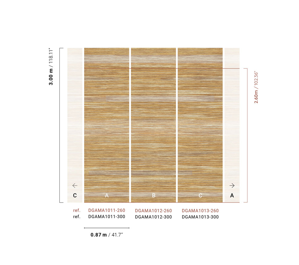 Non-woven wall mural, ochre, mat imitation, DGAMA1012-260,  Amani,  Masureel