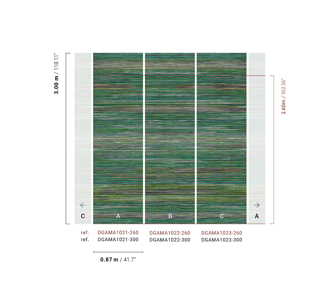 Non-woven wall mural, green, mat imitation, DGAMA1023-260,  Amani,  Masureel