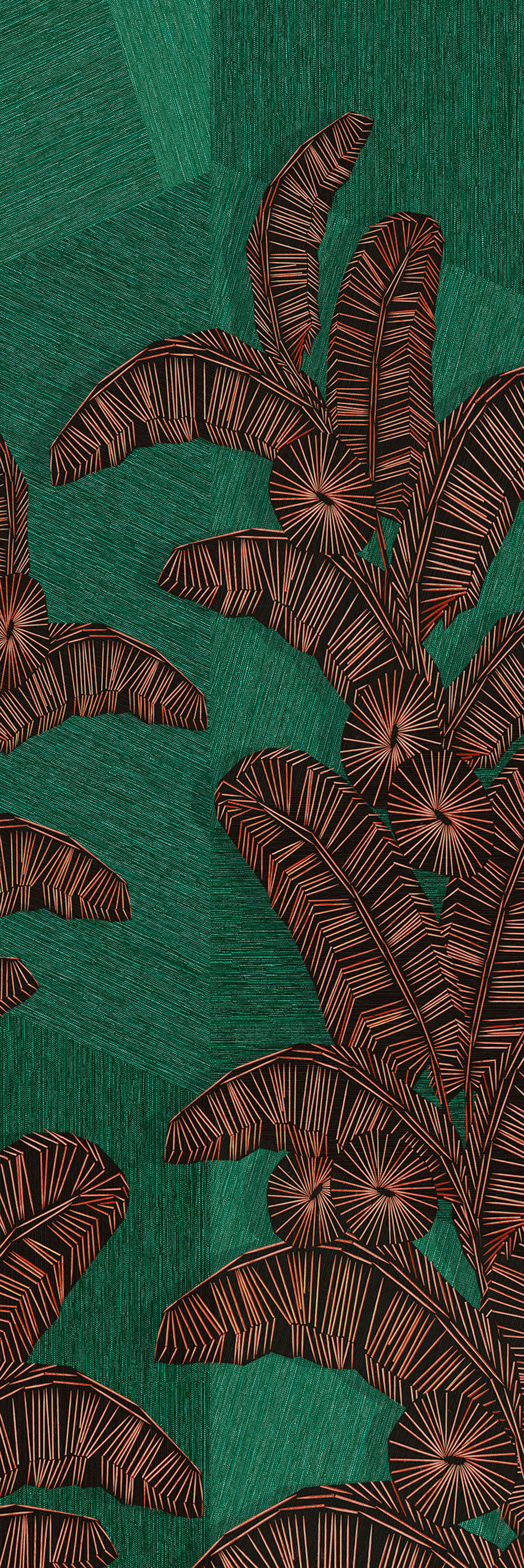 Non-woven wall mural, green, leaves, DGAMA2023-300,  Amani,  Masureel