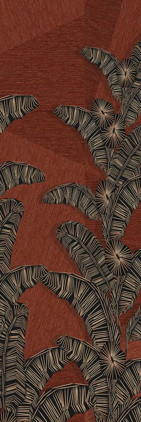 Non-woven wall mural, brown-red, leaves, DGAMA2031-260,  Amani,  Masureel