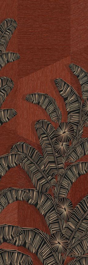 Non-woven wall mural, brown-red, leaves, DGAMA2032-260,  Amani,  Masureel