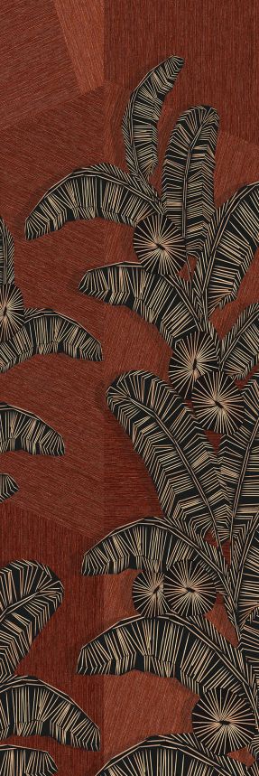 Non-woven wall mural, brown-red, leaves, DGAMA2033-300,  Amani,  Masureel