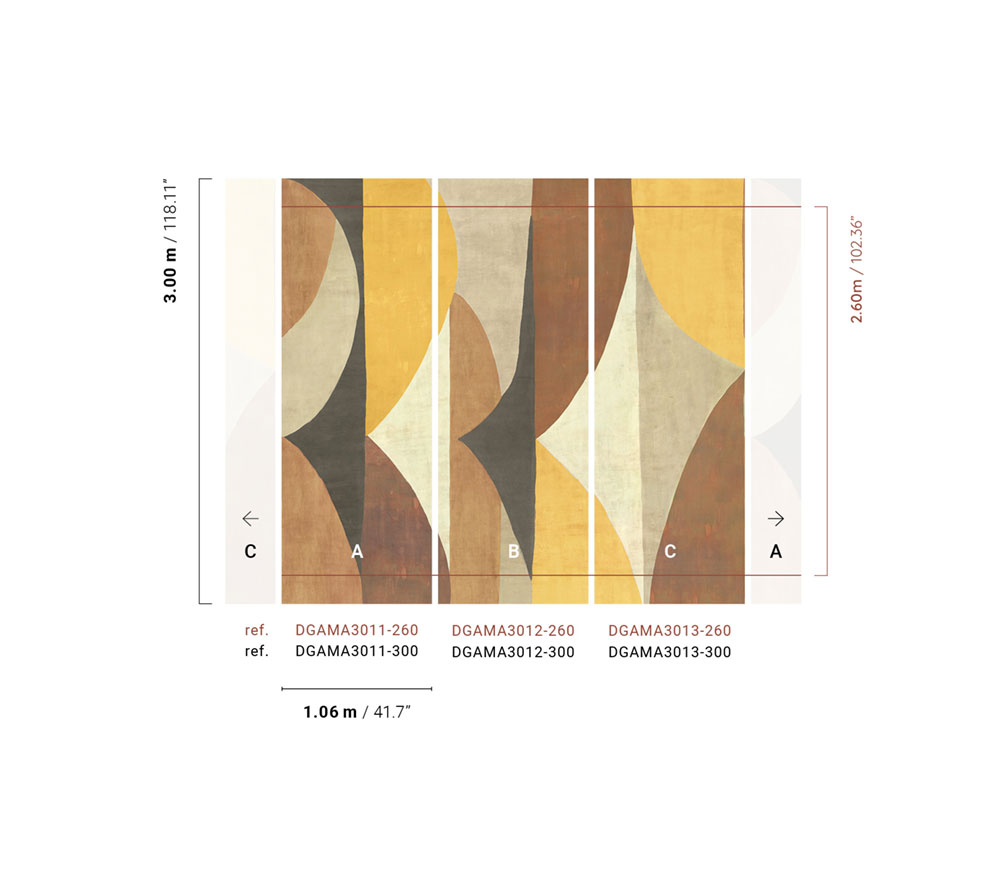 Geometric non-woven wall mural, brown, DGAMA3011-260,  Amani,  Masureel