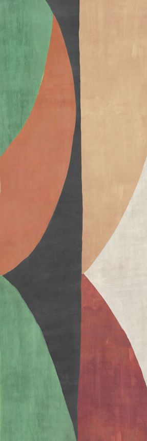 Geometric non-woven wall mural, green-brown, DGAMA3021-260, Amani, Masureel