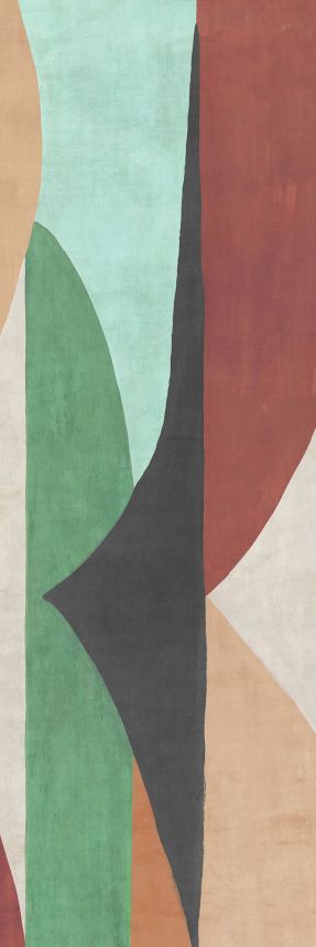 Geometric non-woven wall mural, green-brown, DGAMA3022-260, Amani, Masureel