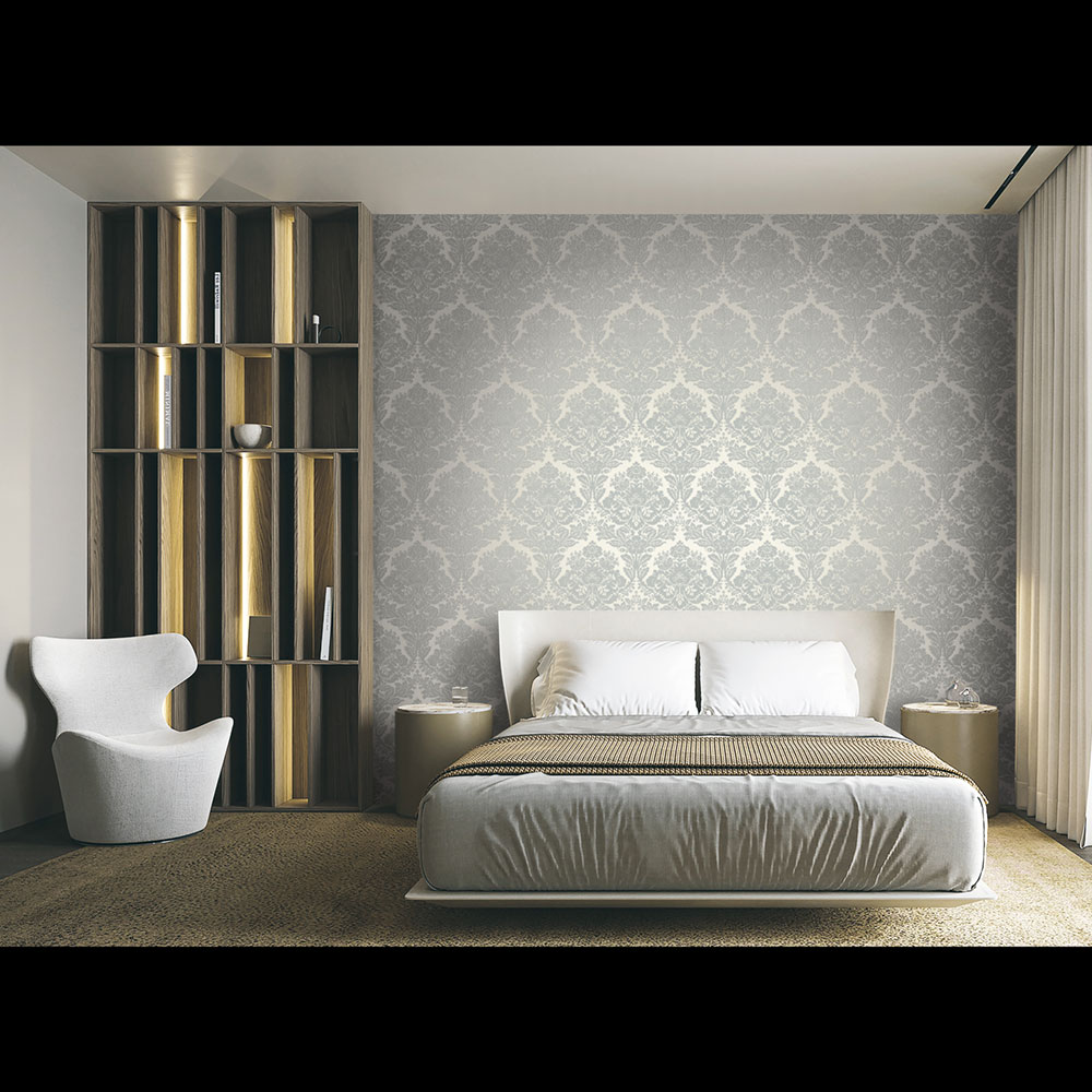 Non-woven wallpaper, pearl-gold, baroque pattern, 20002, New Tekko, Emiliana Parati