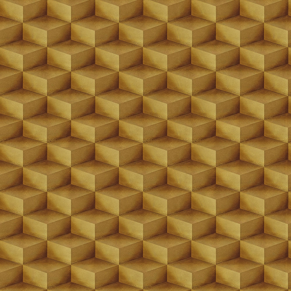 3D geometric non-woven wallpaper, gold, 20015, New Tekko, Emiliana Parati