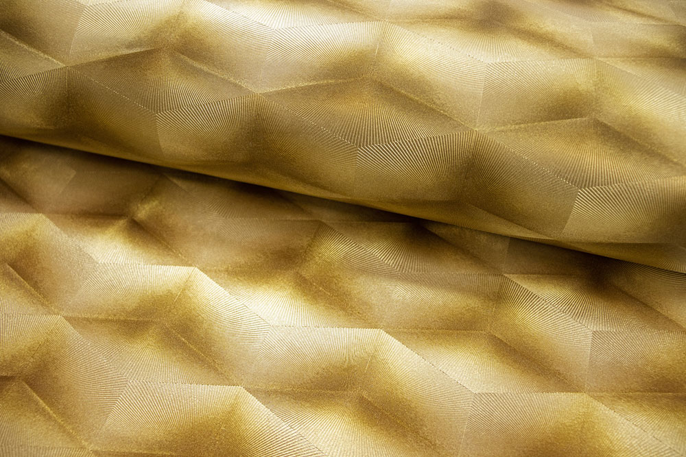3D geometric non-woven wallpaper, gold, 20015, New Tekko, Emiliana Parati