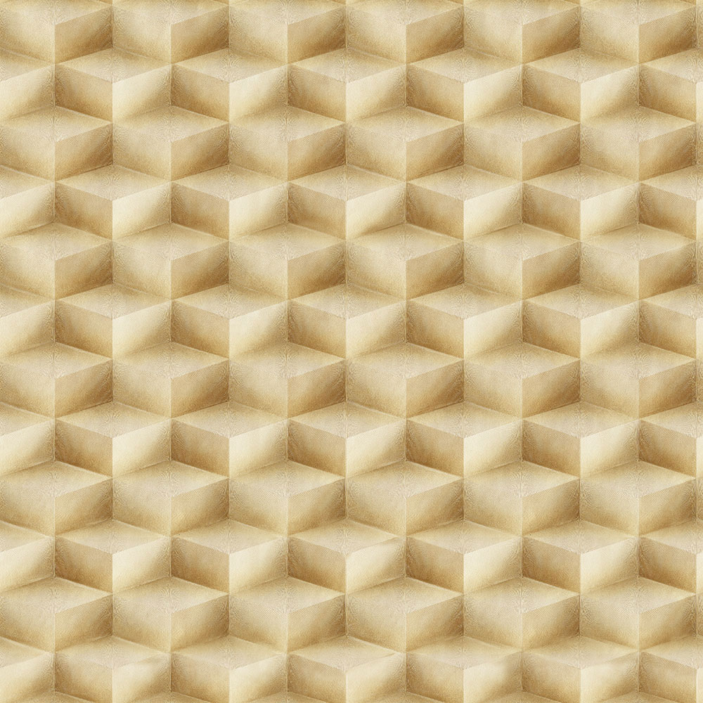 3D geometric non-woven wallpaper,  gold-beige, 20016, New Tekko, Emiliana Parati