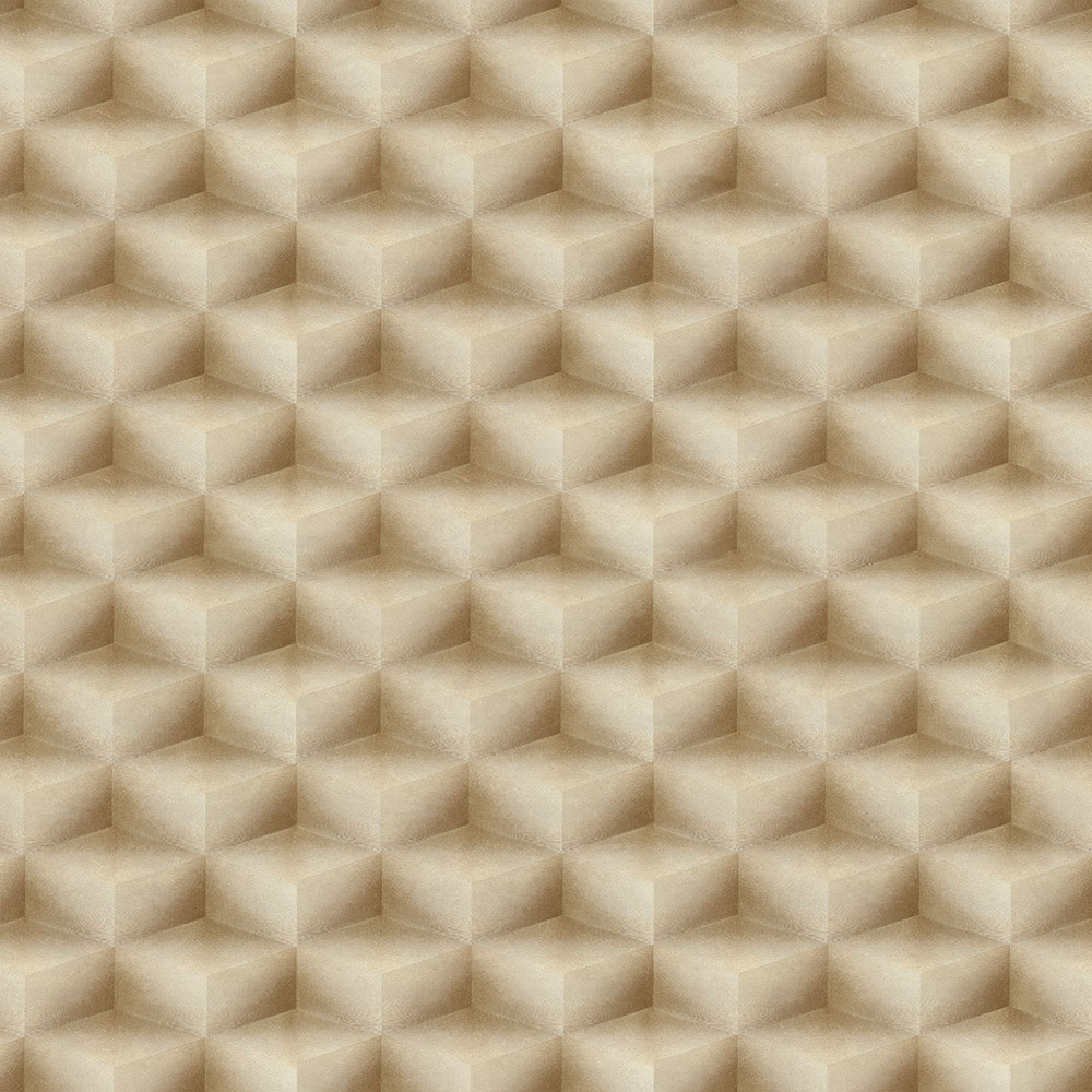 3D geometric non-woven wallpaper,  brown-beige, 20017, New Tekko, Emiliana Parati