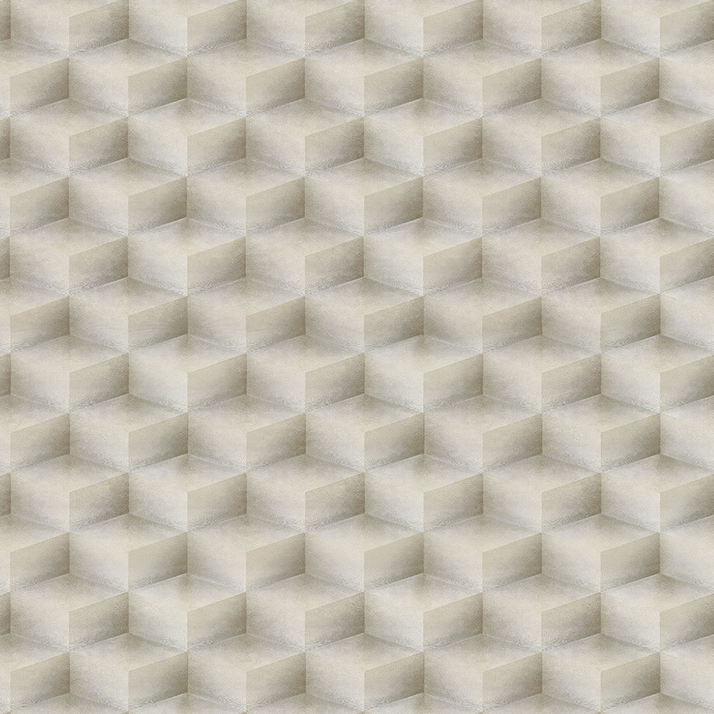 3D geometric non-woven wallpaper, grey-silver, 20021, New Tekko, Emiliana Parati
