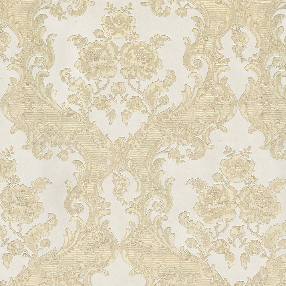 Non-woven wallpaper, cream-gold, baroque pattern, 20026, New Tekko, Emiliana Parati
