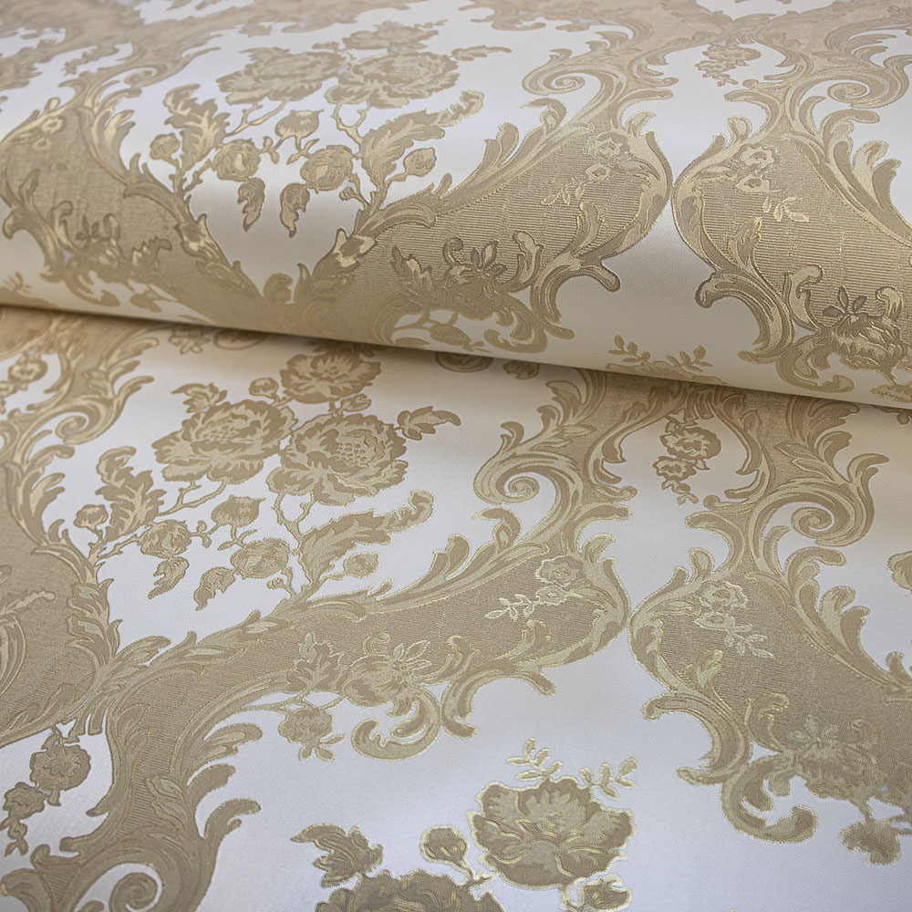 Non-woven wallpaper, cream-gold, baroque pattern, 20026, New Tekko, Emiliana Parati