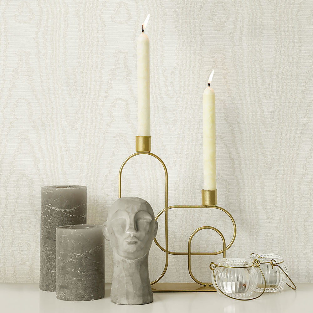 Non-woven wallpaper, cream, moiré effect, 20035, New Tekko, Emiliana Parati