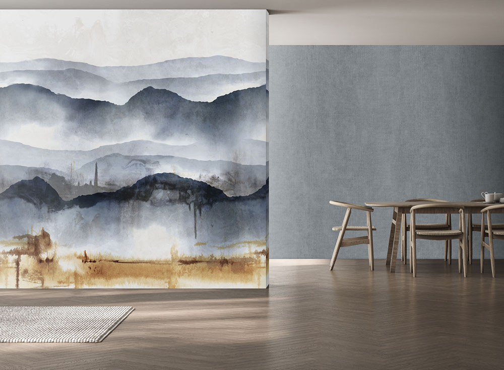 Non-woven wall mural, grey-blue, horizon, FW4001-1, Feature Walls, Decoprint