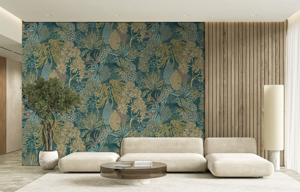 Non-woven wall mural, green, leaves, FW4003-1, Feature Walls, Decoprint
