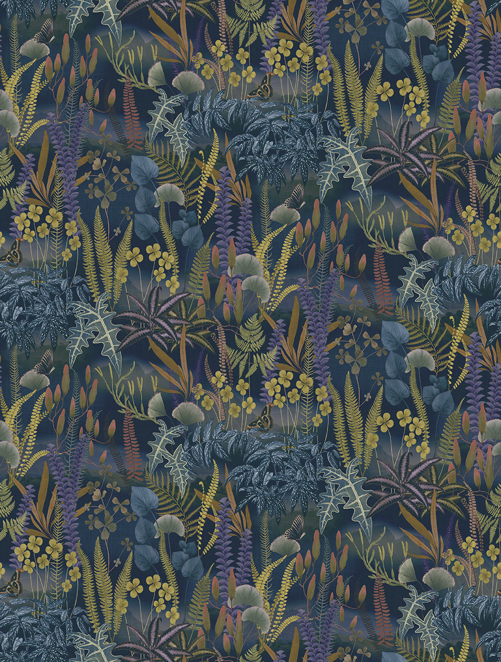 Non-woven wall mural, blue, leaves, FW4005-4, Feature Walls, Decoprint