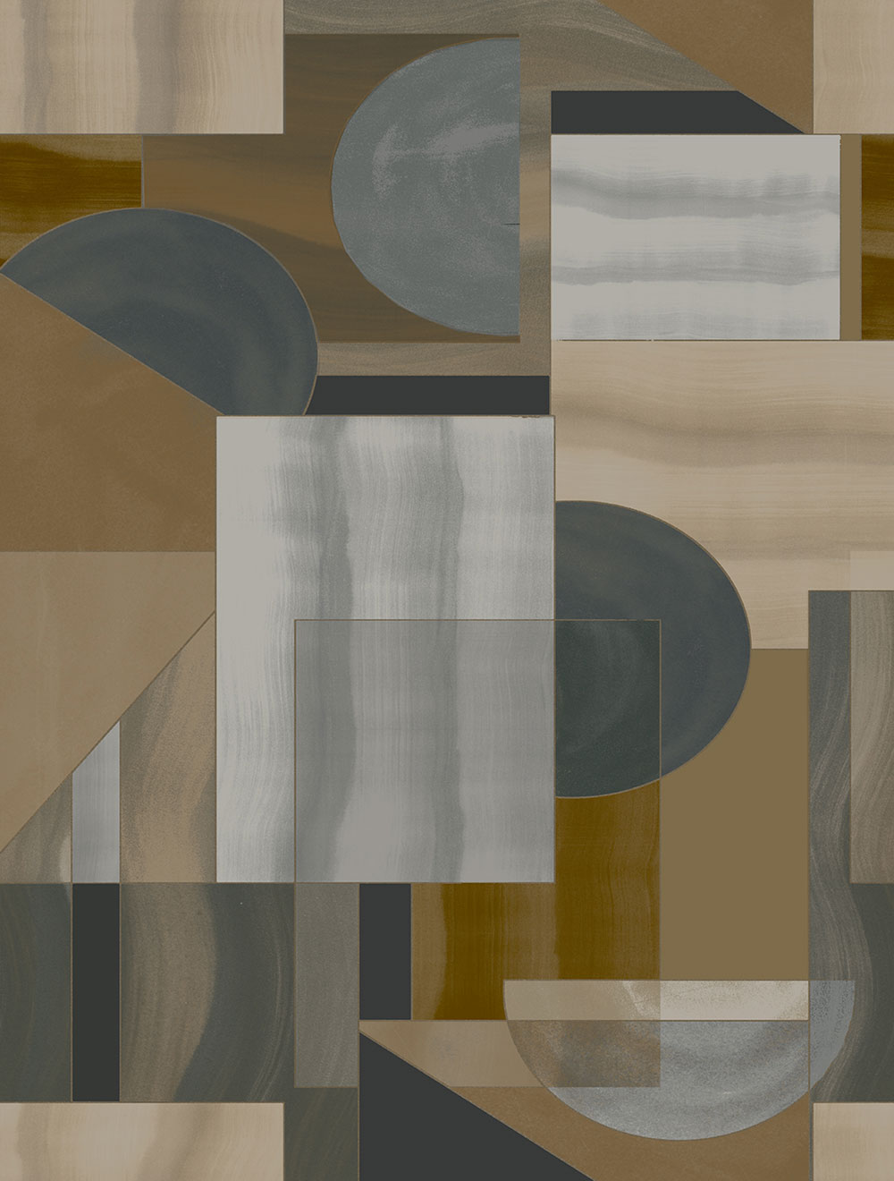 Geometric non-woven wall mural, brown, FW4009-4, Feature Walls, Decoprint