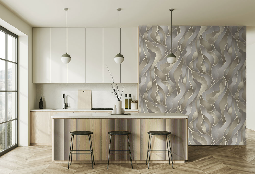 Graphic non-woven wall mural, grey-beige, FW4010-1, Feature Walls, Decoprint