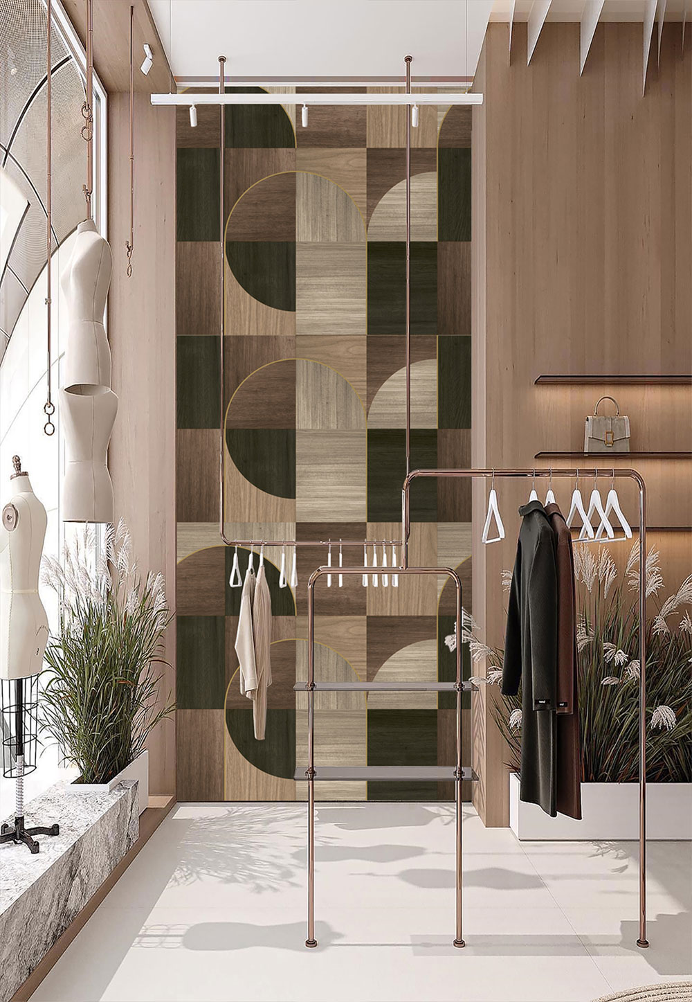 Graphic non-woven wall mural, brown, FW4012-1, Feature Walls, Decoprint