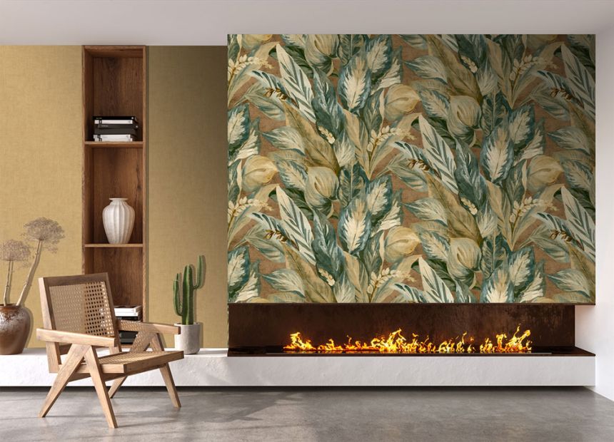 Non-woven wall mural, green, leaves, FW4016-4, Feature Walls, Decoprint
