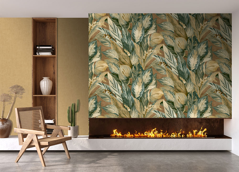Non-woven wall mural, green, leaves, FW4016-4, Feature Walls, Decoprint