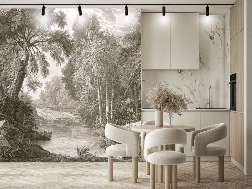 Non-woven wall mural, brown-grey, forest, trees, FW4019-2, Feature Walls, Decoprint