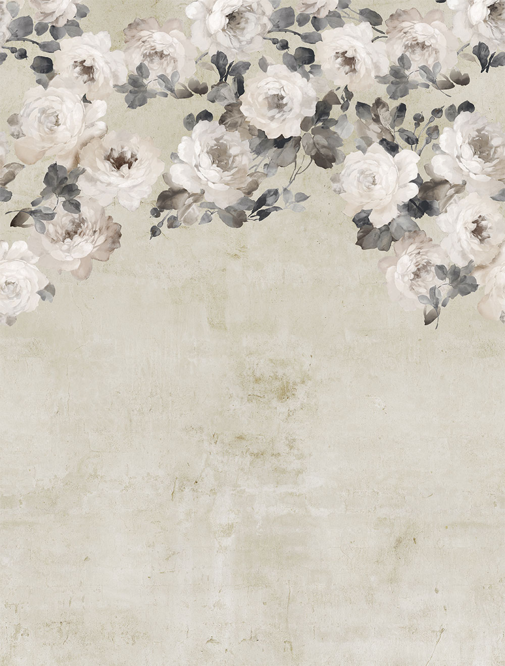 Non-woven wall mural, beige, flowers, FW4023-1, Feature Walls, Decoprint