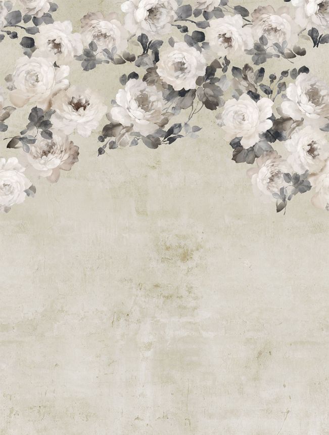 Non-woven wall mural, beige, flowers, FW4023-1, Feature Walls, Decoprint