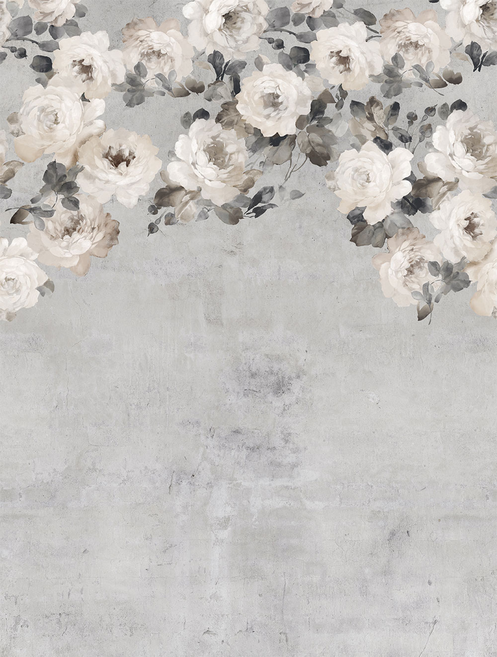 Non-woven wall mural, grey, flowers, FW4023-3, Feature Walls, Decoprint
