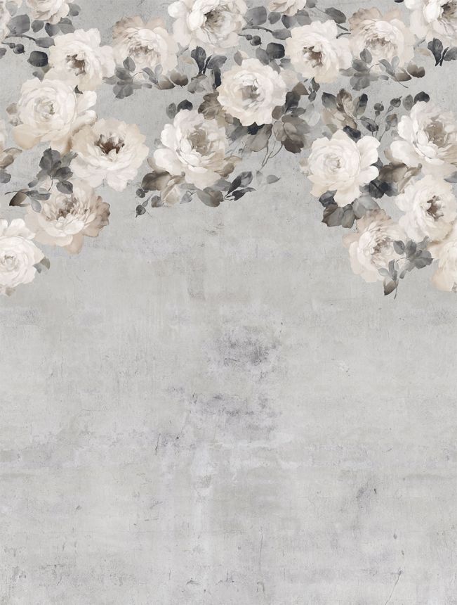 Non-woven wall mural, grey, flowers, FW4023-3, Feature Walls, Decoprint