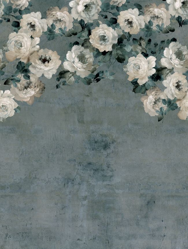Non-woven wall mural, blue-green, flowers, FW4023-6, Feature Walls, Decoprint