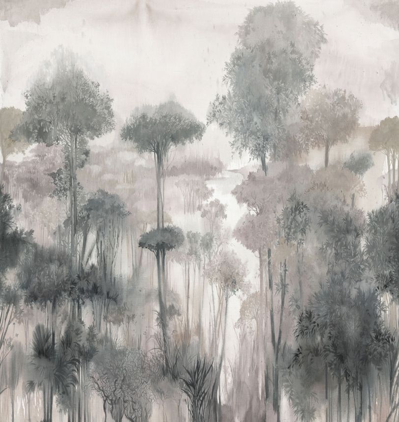 Non-woven wall mural, grey-beige, forest, trees, FW4024-4, Feature Walls, Decoprint