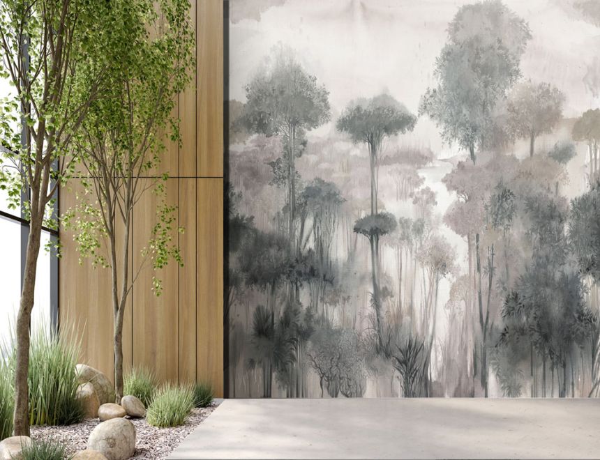 Non-woven wall mural, grey-beige, forest, trees, FW4024-4, Feature Walls, Decoprint