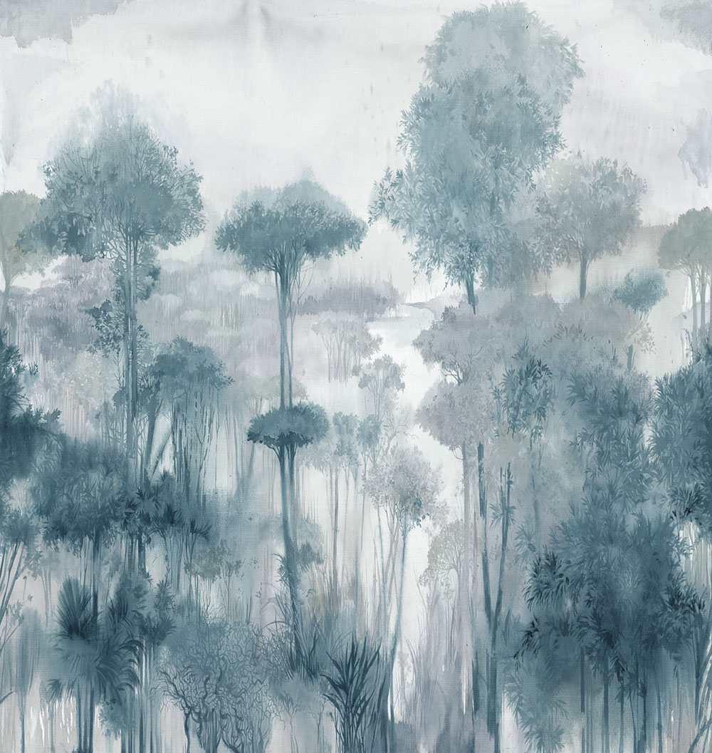 Non-woven wall mural, blue, forest, trees, FW4024-5, Feature Walls, Decoprint