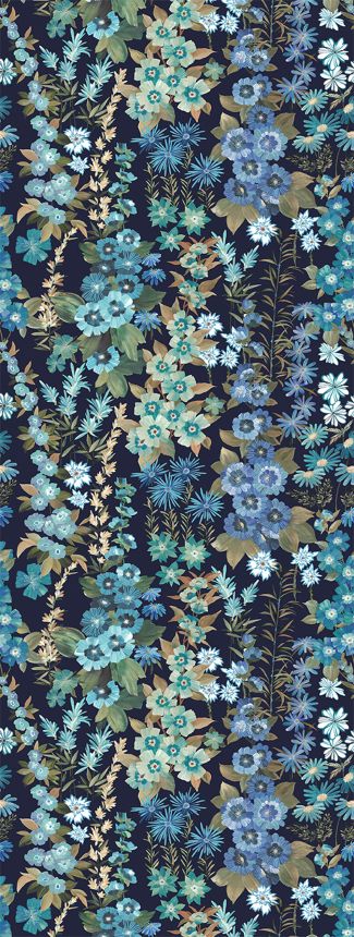Non-woven wall mural, blue, flowers, FW4025-1, Feature Walls, Decoprint