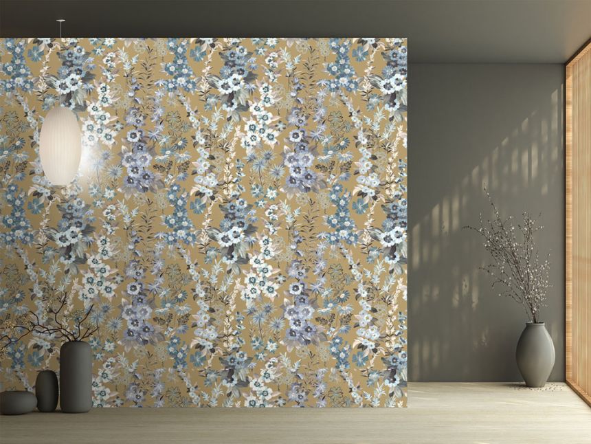 Non-woven wall mural, brown, flowers, FW4025-13, Feature Walls, Decoprint