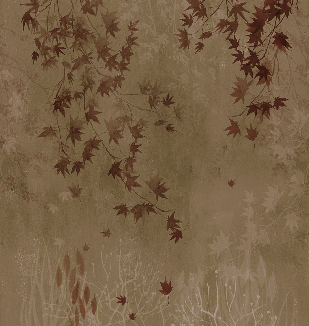 Non-woven wall mural, brown, branches, leaves, FW4026-2, Feature Walls, Decoprint