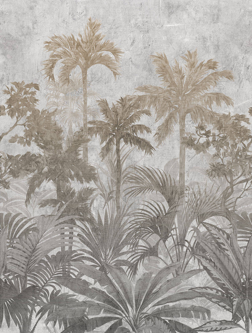 Non-woven wall mural, grey, palm trees, FW4027-1, Feature Walls, Decoprint