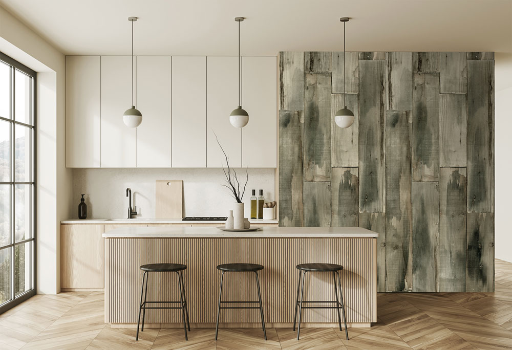 Non-woven wall mural, green-brown, wood, FW4051-4, Feature Walls, Decoprint